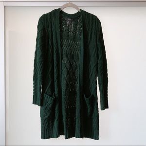 Forever 21 Emerald Green Cardigan w/ Pockets